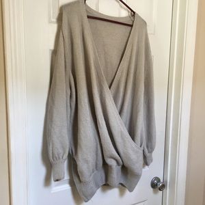 Grey stretch wrap oversized sweater size XXL